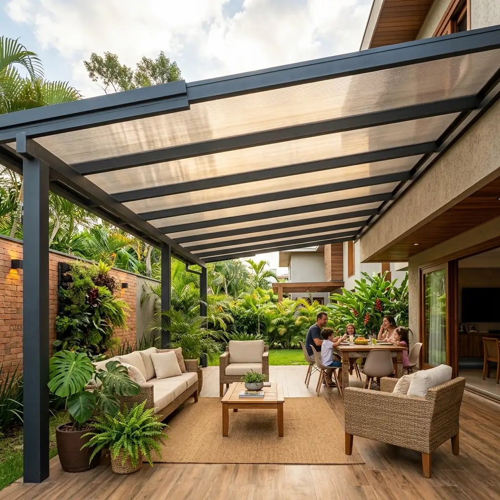 Toldo de policarbonato em Botucatu SP - Cobertura